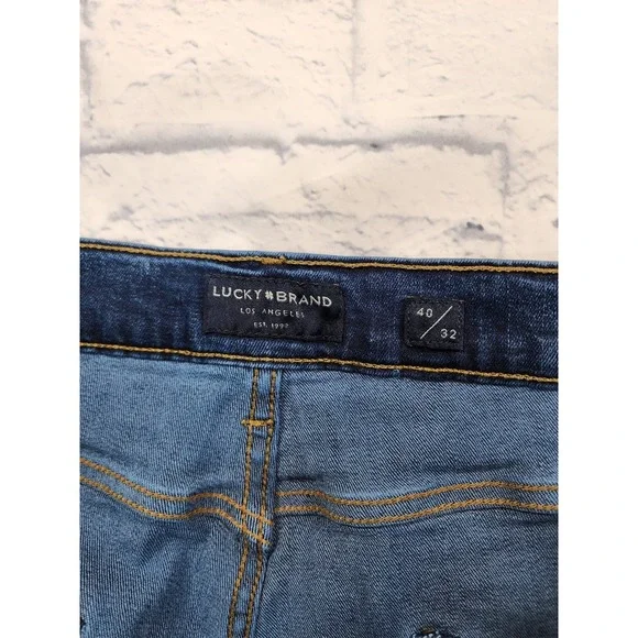 Lucky Brand MENS SIZE 40X30 Jeans Dark Blue 410 Athletic Straight Denim Stretch - Picture 7 of 15